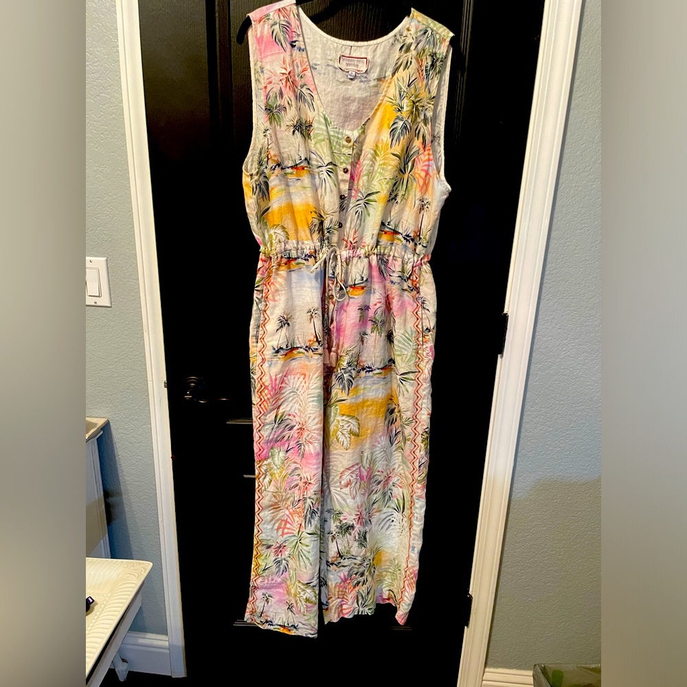 Johnny Was linen pantsuit XL